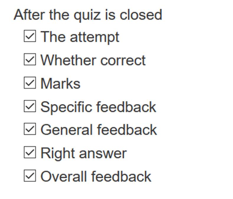 01: a: How to enable review of quiz to students