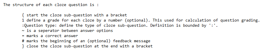 01: d: Embedded answers (Cloze) questions